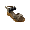 The latest women PU platform shoes high heels Straw design wedges sandals 